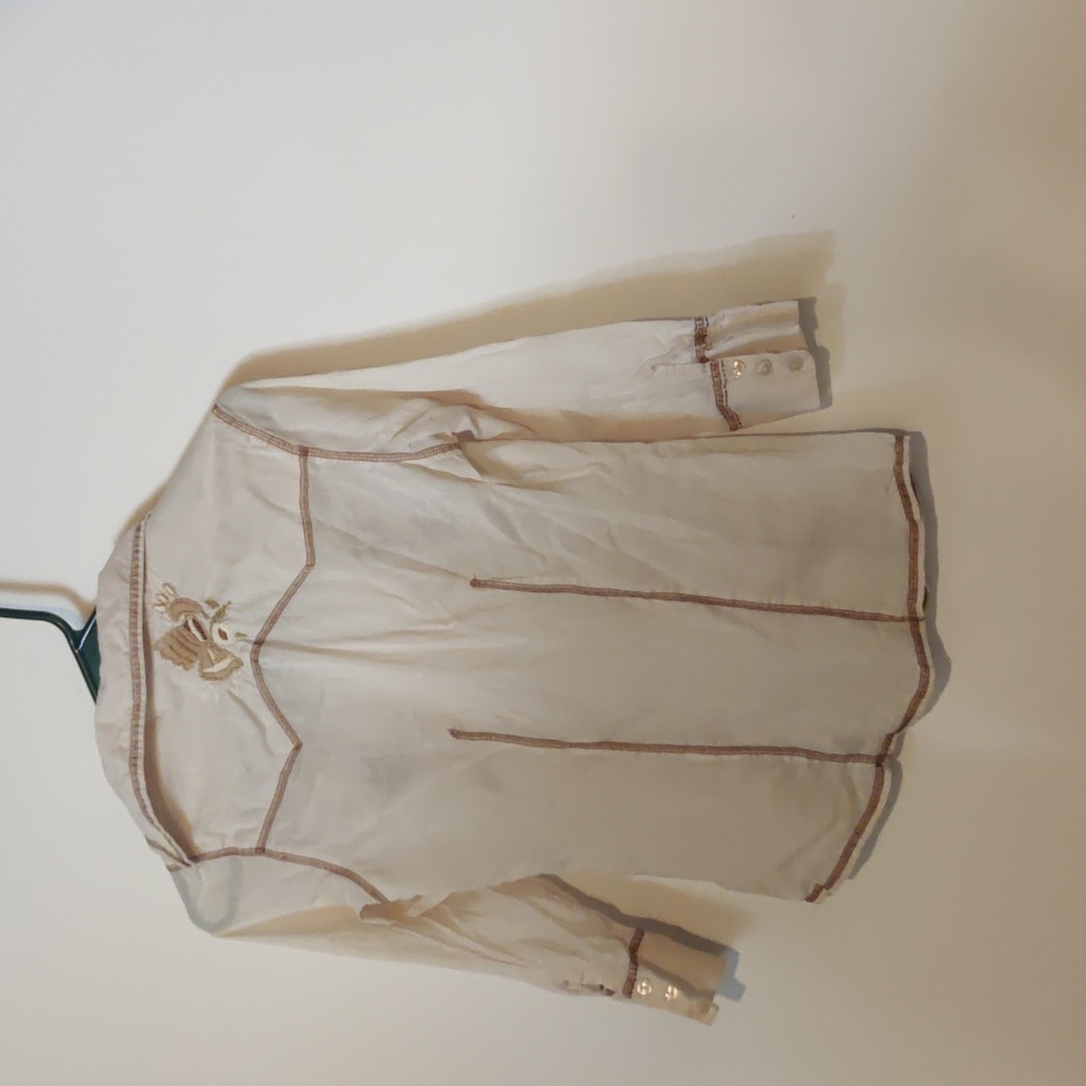 Charlotte Russe White Embroidered Blouse Size S
